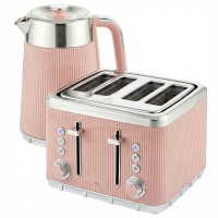 Ensemble bouilloire et grille-pain en acier inoxydable HOMCOM | Strix — Rose
