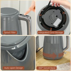 HOMCOM Kettle & 2-Slice Toaster Set | Fast Boil — Black