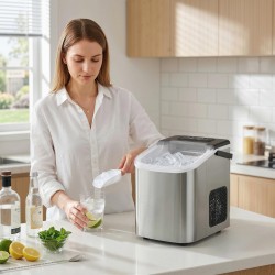 Machine à glaçons de comptoir HOMCOM | 12kg/Jour, 2 Tailles de glaçons