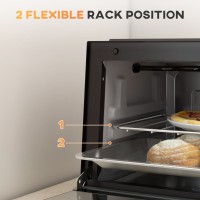 HOMCOM 9L Mini Oven & Grill | Toaster Oven, Timer, 750W — Black