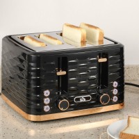 HOMCOM Vierscheiben-Toaster mit Wellenmuster - Schwarz