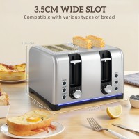 HOMCOM Wasserkocher & 4-Scheiben-Toaster-Set | LED-Streifen — Schwarz