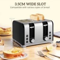HOMCOM Kettle & 4-Slice Toaster Set | LED Strip — Black