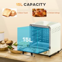 HOMCOM 15L Mini Oven & Grill | 1000W, 60–230°C, Timer — Cream