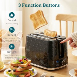 HOMCOM Kettle & 2-Slice Toaster Set | Limescale Filter — Black