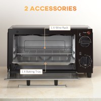 HOMCOM 9L Mini Four & Gril | Four grille-pain, Minuterie, 750W — Noir