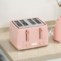 HOMCOM Kettle & 4-Slice Toaster Set | Fast Boil — Light Pink