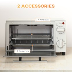 HOMCOM 9L Mini Four & Gril | Four grille-pain, Minuterie, 750W — Noir