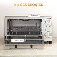 HOMCOM 9L Mini Oven & Grill | Toaster Oven, Timer, 750W — Black