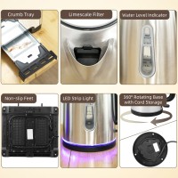 HOMCOM Kedel & 4-Skive Brødrister Sæt | LED-stribe — Sort