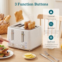 Bouilloire HOMCOM & 4-Ensemble grille-pain à fentes | Strix, ébullition rapide — Crème