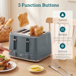 HOMCOM Wasserkocher & 4-Scheiben-Toaster-Set | Strix, Schnellkoch — Grau
