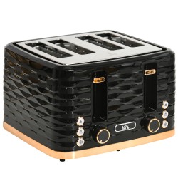 HOMCOM Vierscheiben-Toaster mit Wellenmuster - Schwarz