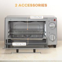 HOMCOM 9L Mini Four & Gril | Four grille-pain, Minuterie, 750W — Noir