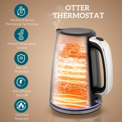 HOMCOM Modern vattenkokare och brödrostset - Svart