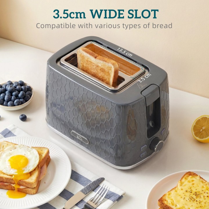 HOMCOM Kettle & 2-Slice Toaster Set | Limescale Filter — Grey