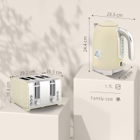 HOMCOM Rétro 3000W Ensemble bouilloire et grille-pain - Crème