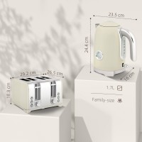HOMCOM Retro 3000W Vattenkokare och brödrostset – Grå