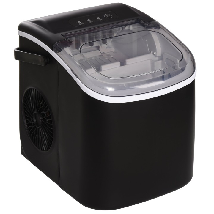 HOMCOM Countertop Ice Maker | 12kg/Day, Portable — Black