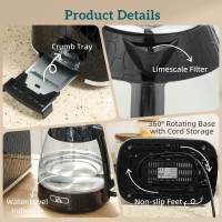 HOMCOM Kettle & 2-Slice Toaster Set | Limescale Filter — Black