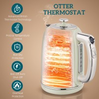 HOMCOM Poleret Retro 40-100°C-kedel og brødrister sæt - Grå