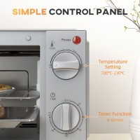 HOMCOM 9L Mini Four & Gril | Four grille-pain, Minuterie, 750W — Noir