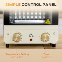 HOMCOM 15L Mini Oven & Grill | 1000W, 60–230°C, Timer — Cream