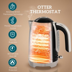 HOMCOM Retro Toaster and Kettle Set - Black