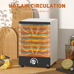 HOMCOM Seven Tray, 40-70°C Food Dehydrator - Hvit