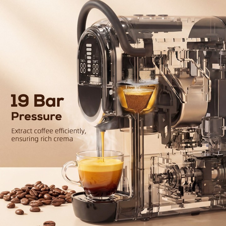 HOMCOM Pod Coffee Machine | Nespresso, Dolce Gusto & Ground
