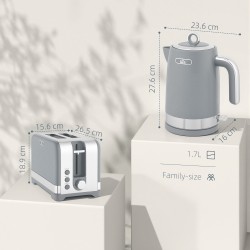 Set bollitore e tostapane HOMCOM elegante con texture - Grigio