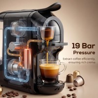 Macchina da caffè a capsule HOMCOM | Nespresso, Dolce Gusto e macinato