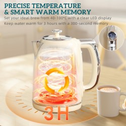 HOMCOM Polierter Retro 40-100°C Wasserkocher und Toaster Set – Creme