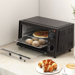 HOMCOM 9L Mini Four & Gril | Four grille-pain, Minuterie, 750W — Noir