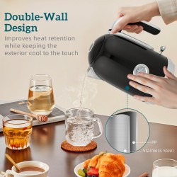 HOMCOM Retro Toaster and Kettle Set - Black
