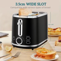 HOMCOM Polished Retro 40-100°C Kettle and Toaster Set - Black