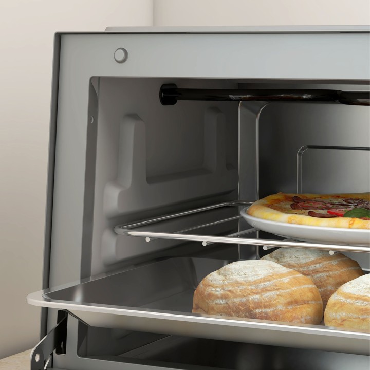 HOMCOM 9L Mini Oven & Grill | Toaster Oven, Timer, 750W — Black