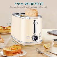 HOMCOM Polert Retro 40-100°C-koker og brødrister-sett – krem