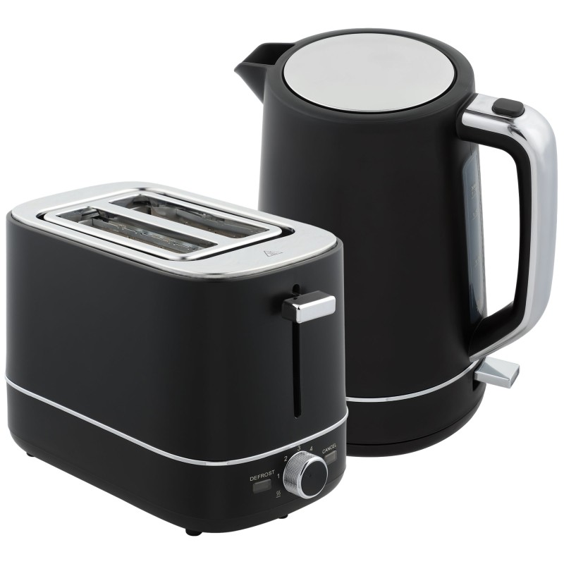 HOMCOM Kettle & 2-Slice Toaster Set | Fast Boil — Black