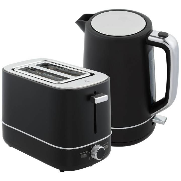 HOMCOM Kettle & 2-Slice Toaster Set | Fast Boil — Black
