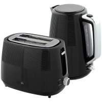 Bollitore HOMCOM & 2-Set Tostapane a Fette | Bollitura Rapida — Nero