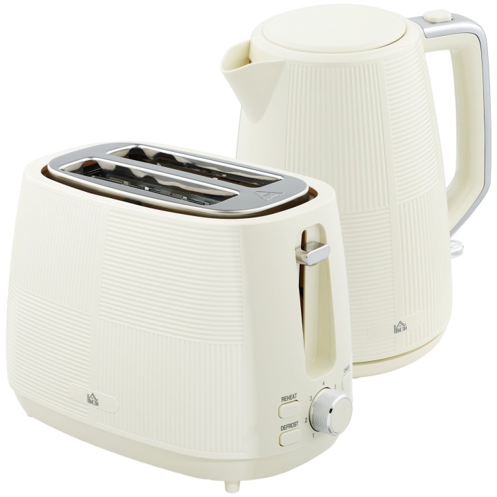 HOMCOM Kettle & 2-Slice Toaster Set | Fast Boil — Black