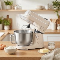 Batteur sur socle HOMCOM, 6L 1400W Robot pâtissier à tête inclinable avec 11 vitesses, puls