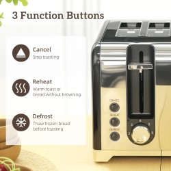 HOMCOM Retro 3000W Waterkoker en broodrooster set - Zwart