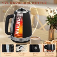 Set Bollitore e Tostapane HOMCOM con Pannello in Acciaio Inossidabile - Nero