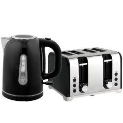 HOMCOM Vannkoker & 4-Skive Brødrister Sett | LED-stripe — Svart