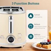 HOMCOM Polerad Retro 40-100°C Vattenkokare och Brödrost Set - Kräm