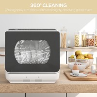 Lavavajillas de sobremesa HOMCOM de seis programas - Blanco