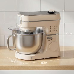 HOMCOM Standmixer, 6L 1400W Klappkopf-Küchenmaschine mit 11 Geschwindigkeiten, Puls