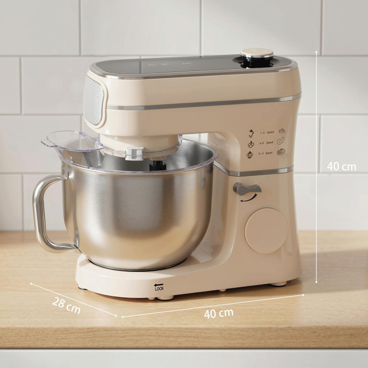 HOMCOM Stand Mixer, 6L 1400W Tilt-Head Food Mixer with 11 Speeds, Puls